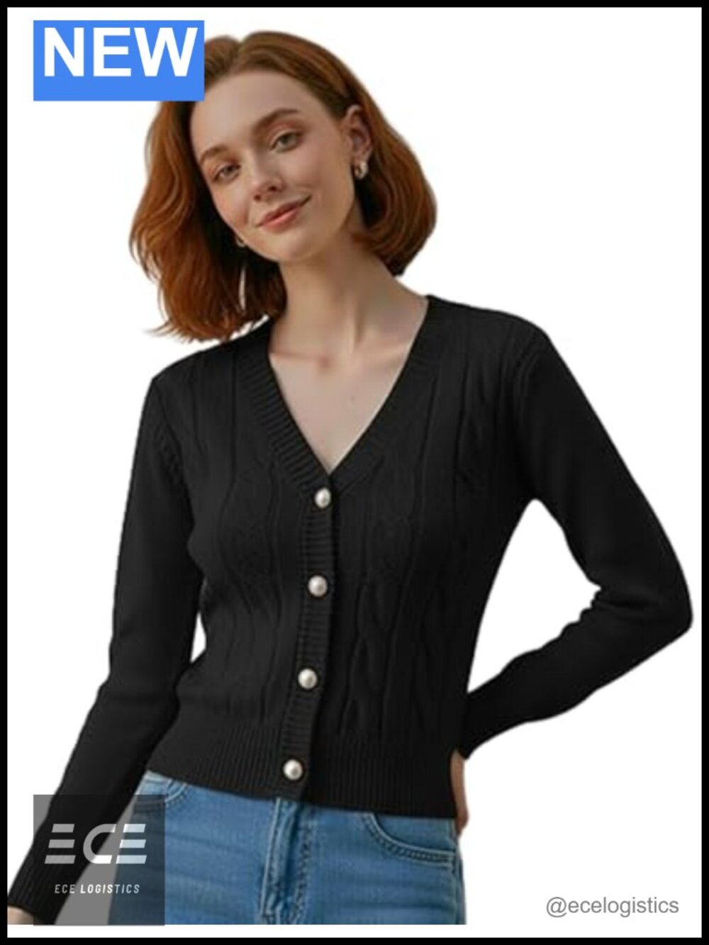 Slim Fit Button Down Cardigan Sweater V Neck Long Sleeve Lightweight